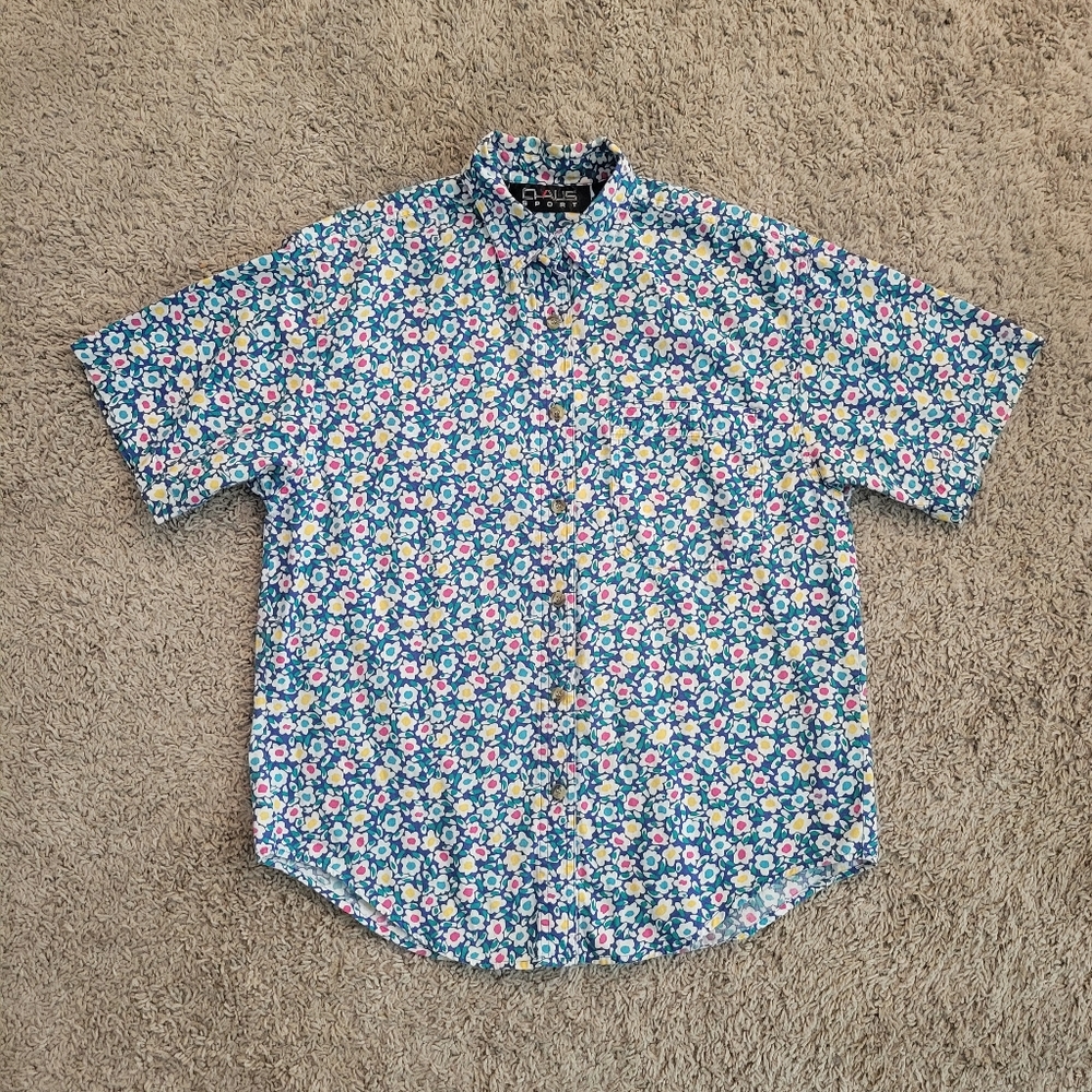 Colorful Floral Button-Down Shirt